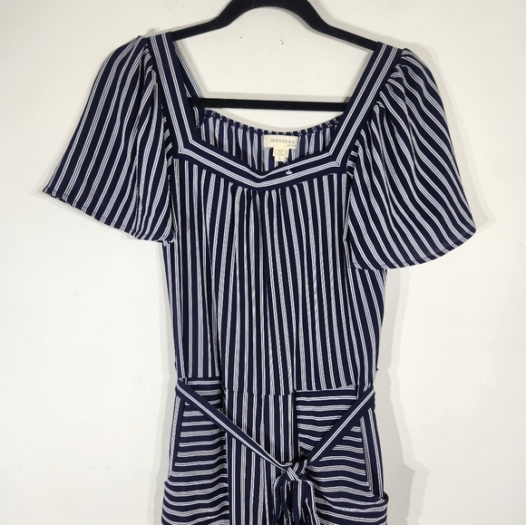 Monteau Blue Striped Romper Womens Large - Picture 10 of 13